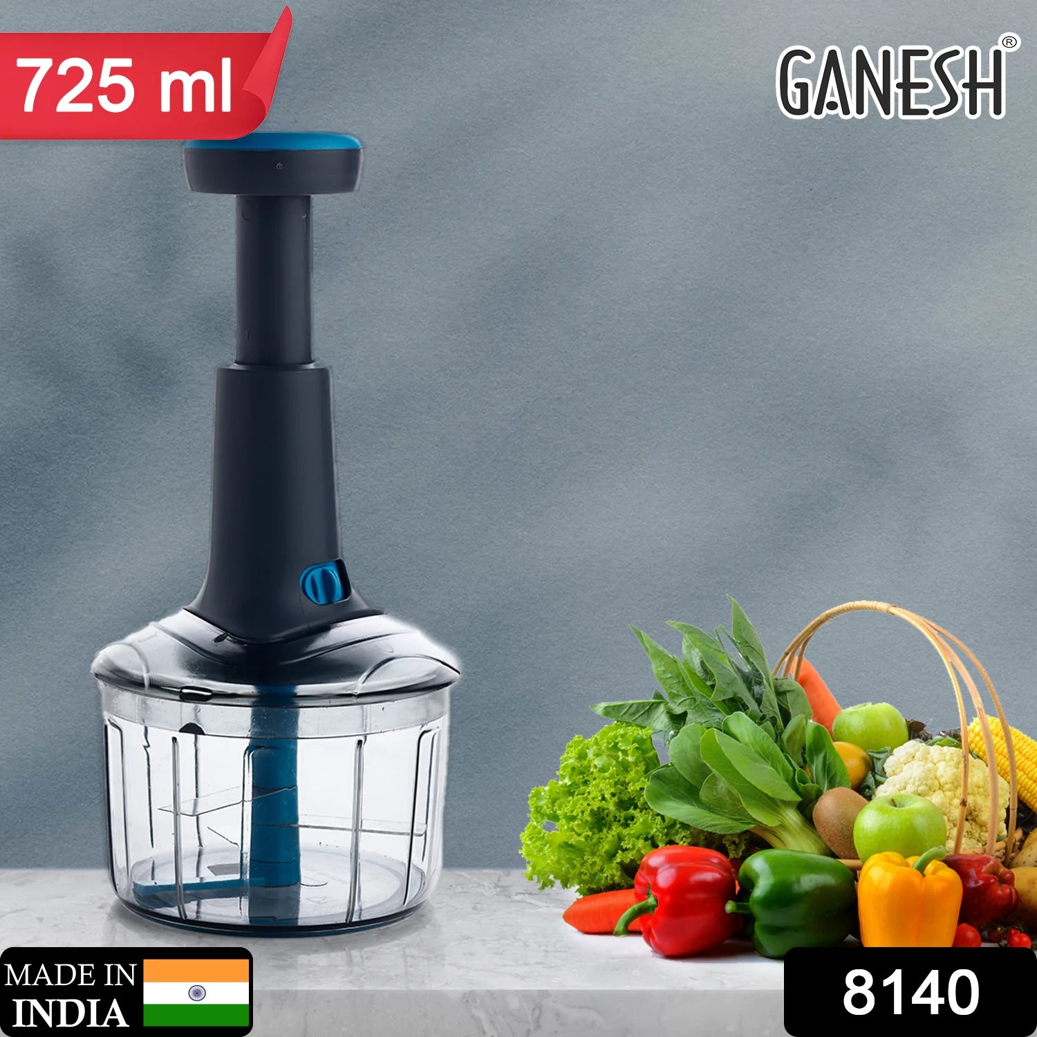 8140 Ganesh Bingo Lock-Unlock Push Chopper ( 725ML ) DeoDap 8140 Ganesh Bingo Lock-Unlock Push Chopper ( 725ML ) DeoDap